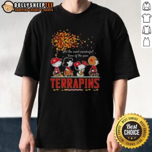Nice Snoopy And Friends Terrapins It's The Most Wonderful Time Of The Year Autumn T-Shirt