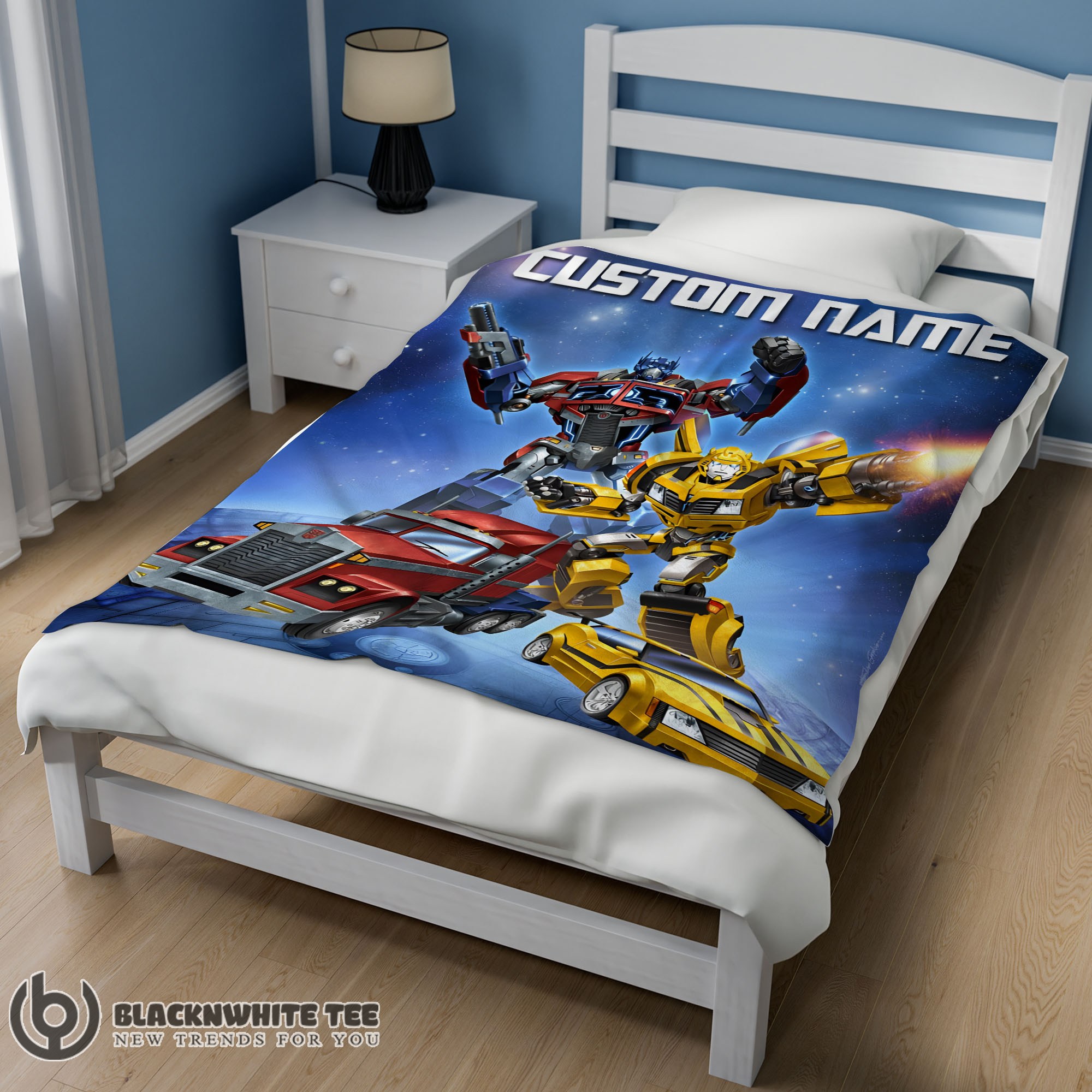 Perfect Happy Optimus Prime And Bumblebee Transformers Movie Blanket Customize Blanket - Image 2