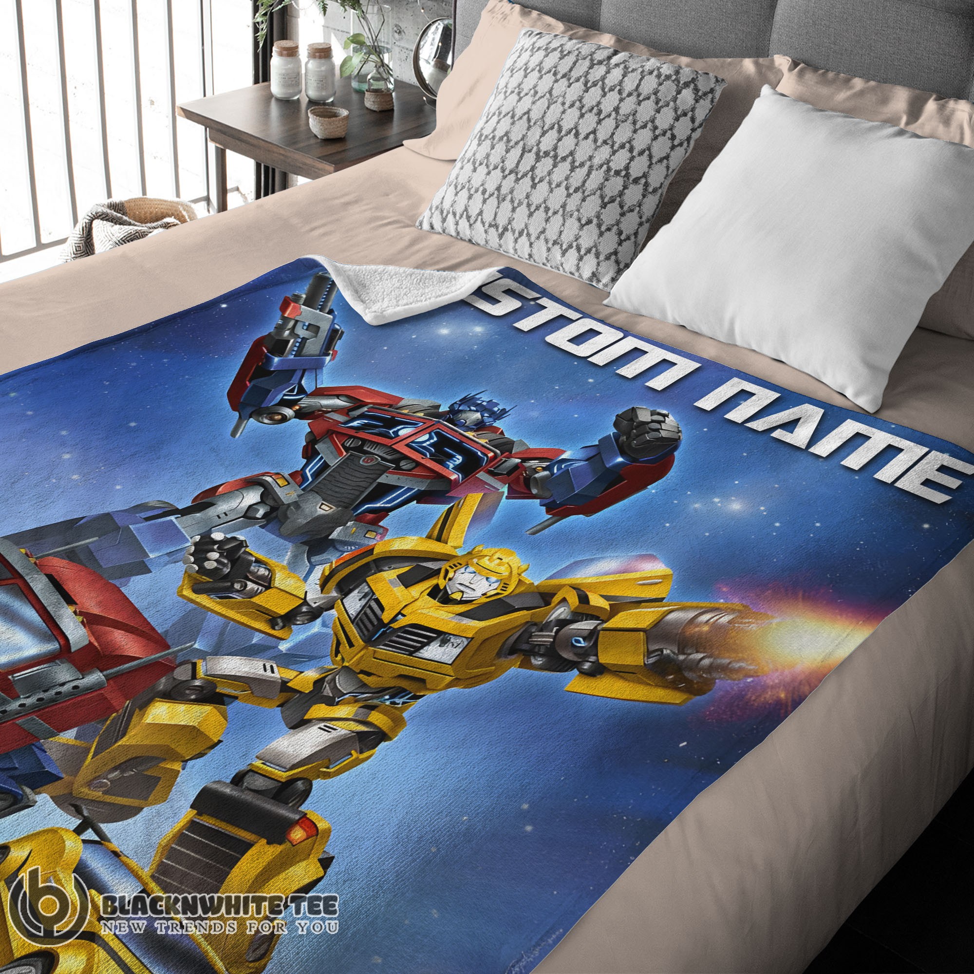 Perfect Happy Optimus Prime And Bumblebee Transformers Movie Blanket Customize Blanket - Image 3