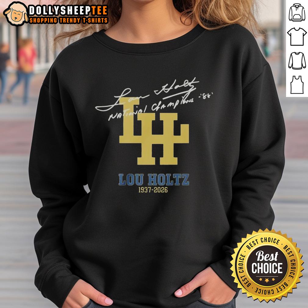 Official Lou Holtz 1937 2026 National Championships Signature T-Shirt - Image 5