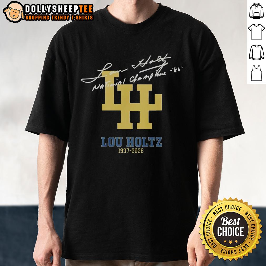 Official Lou Holtz 1937 2026 National Championships Signature T-Shirt