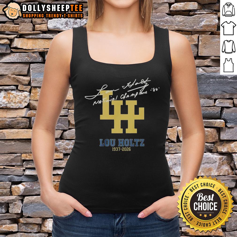 Official Lou Holtz 1937 2026 National Championships Signature T-Shirt - Image 4