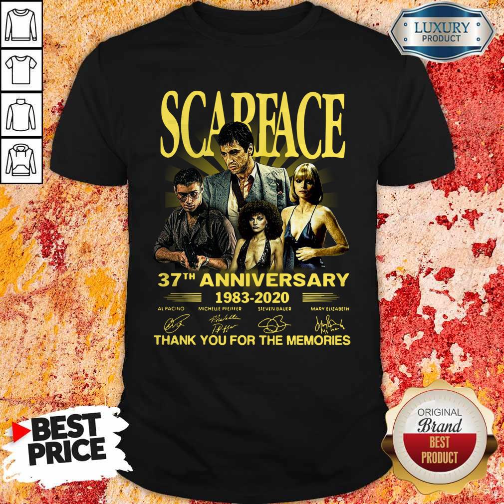 Official Scarface 27th Anniversary 1983 2020 Thank You For The Memories Signatures Shirt