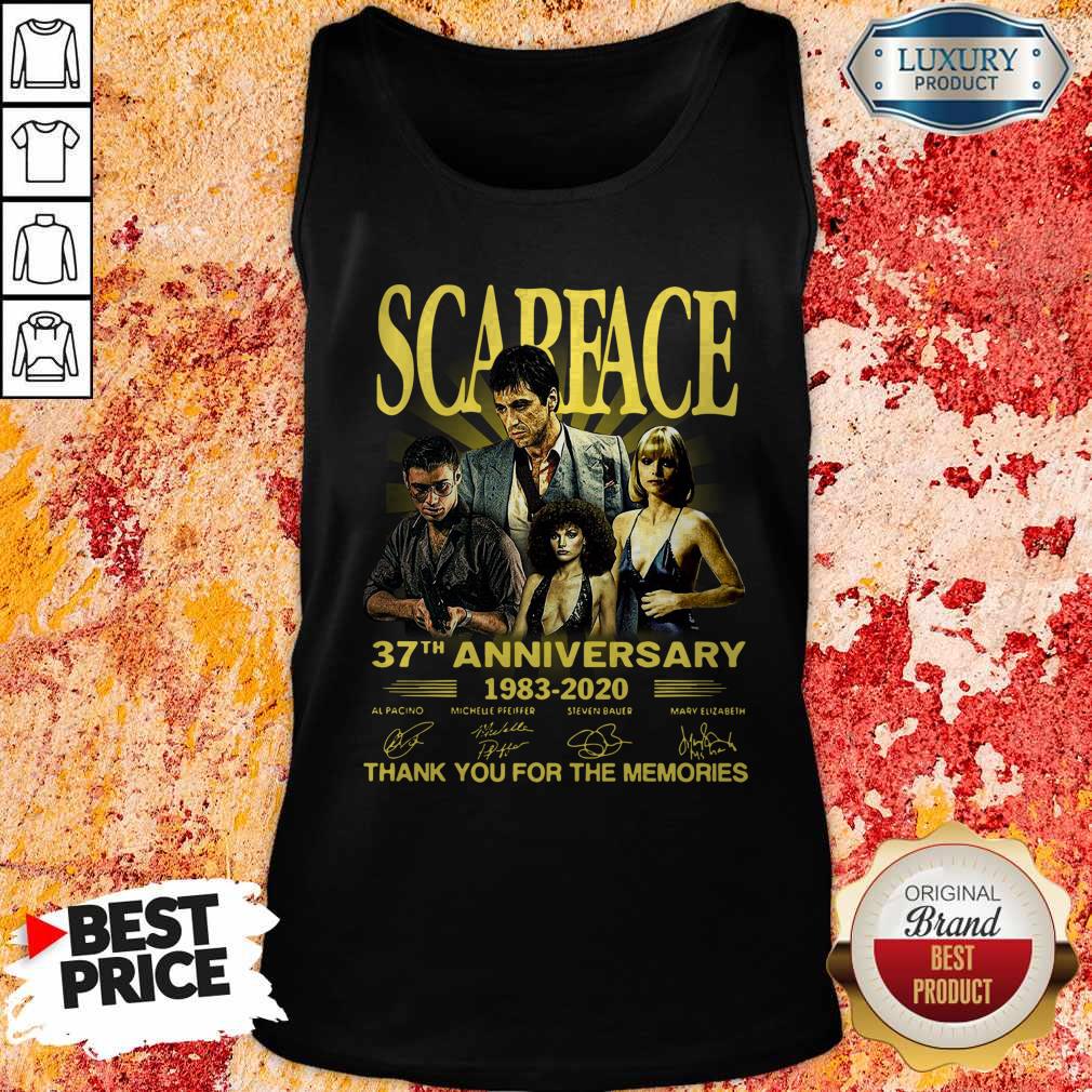 Official Scarface 27th Anniversary 1983 2020 Thank You For The Memories Signatures Shirt - Image 3