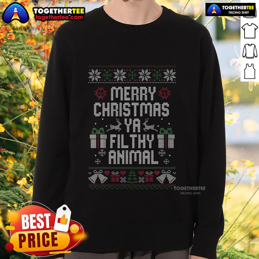 Funny Merry Christmas Ya Filthy Animal T-Shirt - Image 5