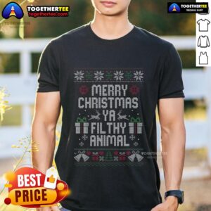 Funny Merry Christmas Ya Filthy Animal T-Shirt