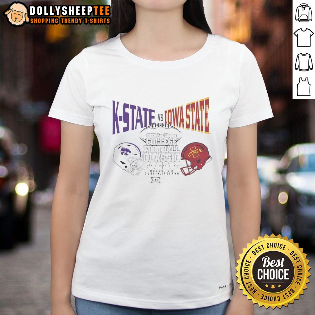 Top K-State Vs Iowa State 2025 Aer Lingus College Football Classic Helmet T-Shirt - Image 3