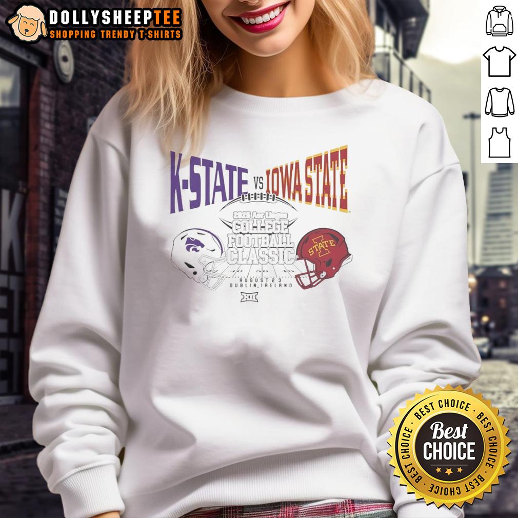 Top K-State Vs Iowa State 2025 Aer Lingus College Football Classic Helmet T-Shirt - Image 5
