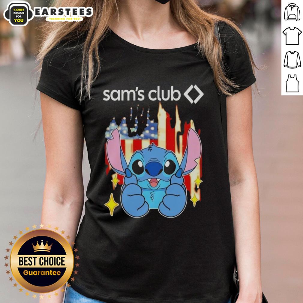 Cute Stitch Like Sams Club USA Flag T-Shirt - Image 3