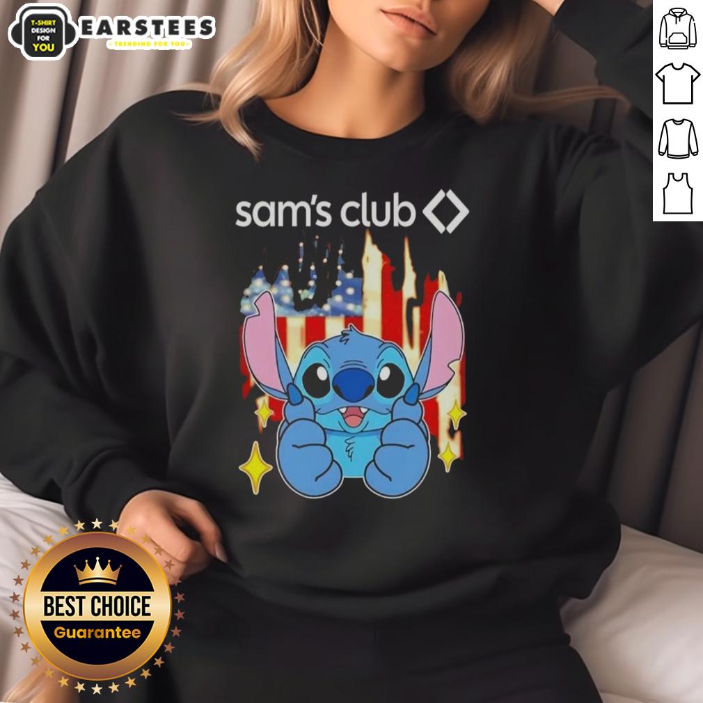 Cute Stitch Like Sams Club USA Flag T-Shirt - Image 5