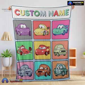 Official Disney Cartoon Cars With All Friends Blanket Fleece Customized Blanket