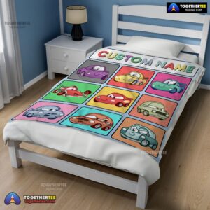 Alternative view of Official Disney Cartoon Cars With All Friends Blanket Fleece Customized Blanket