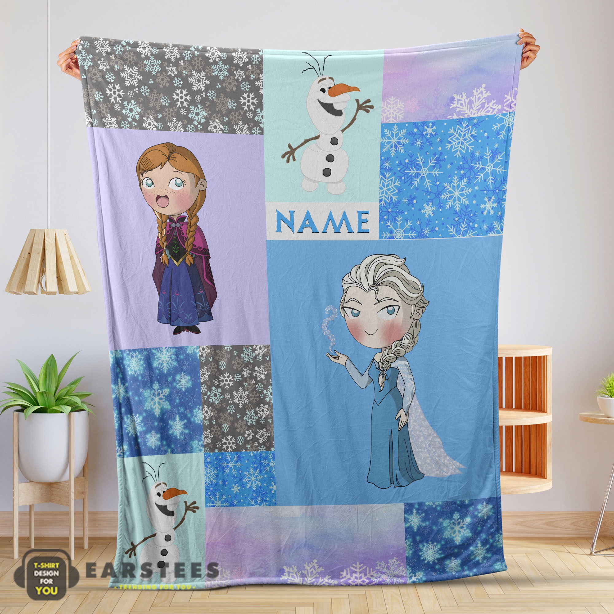 Good Disney Cartoon Frozen Elsa Princess Anna Olaf Blanket Fleece Customized Blanket