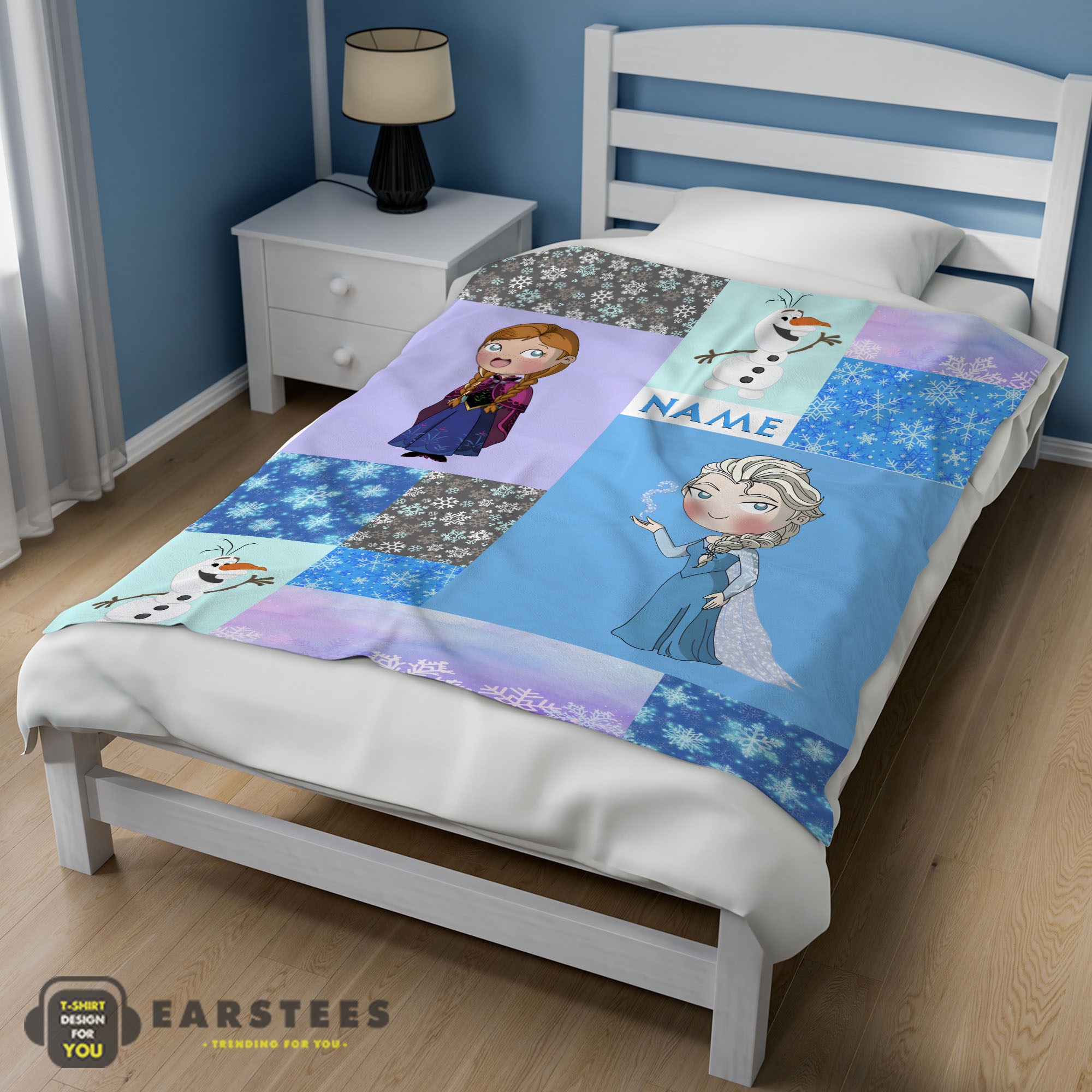Good Disney Cartoon Frozen Elsa Princess Anna Olaf Blanket Fleece Customized Blanket - Image 3