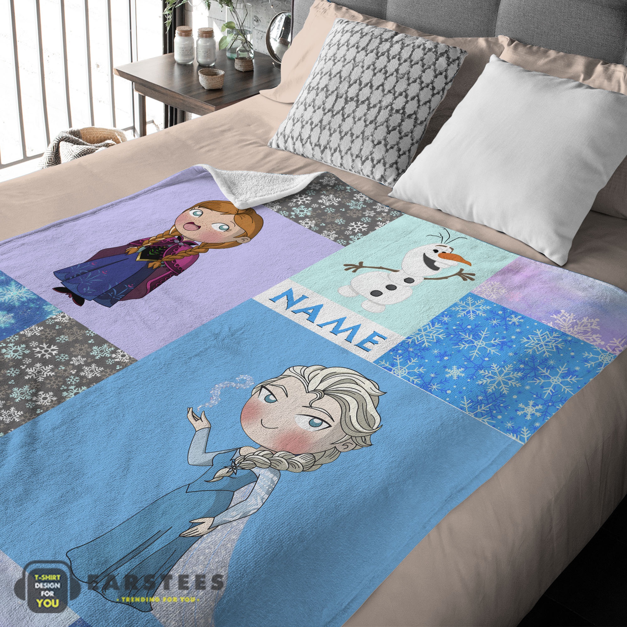 Good Disney Cartoon Frozen Elsa Princess Anna Olaf Blanket Fleece Customized Blanket - Image 2