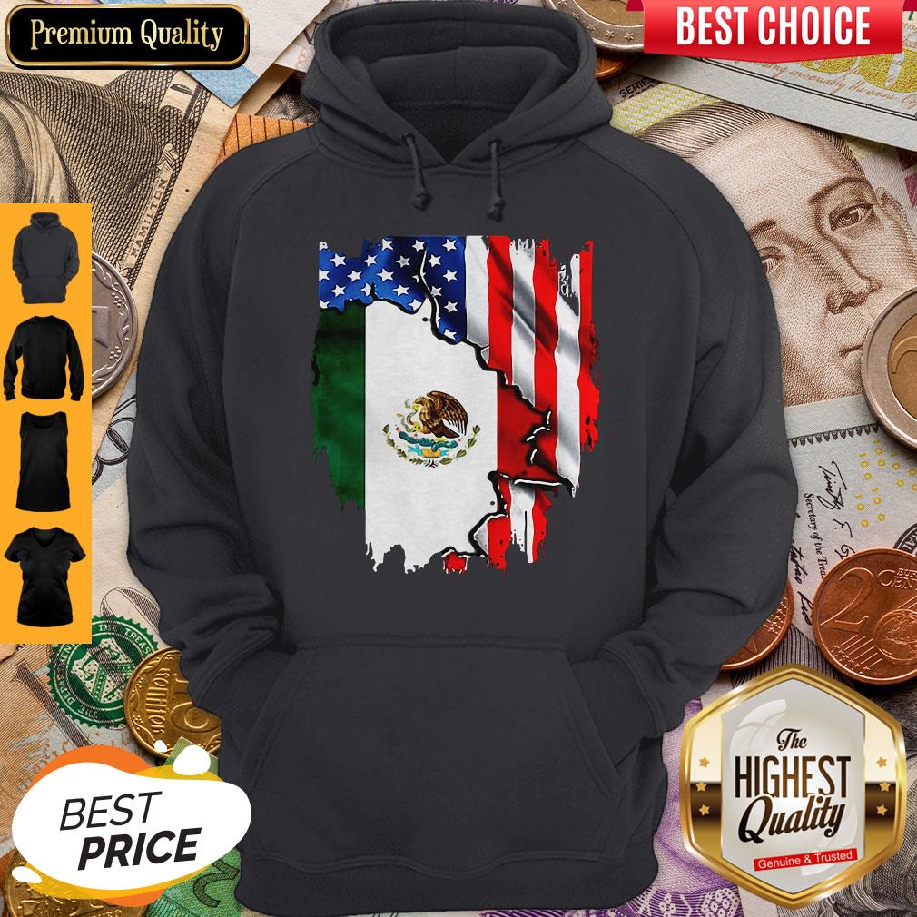 Premium Coat Of Arms Of Mexico Inside American Flag Shirt - Image 4