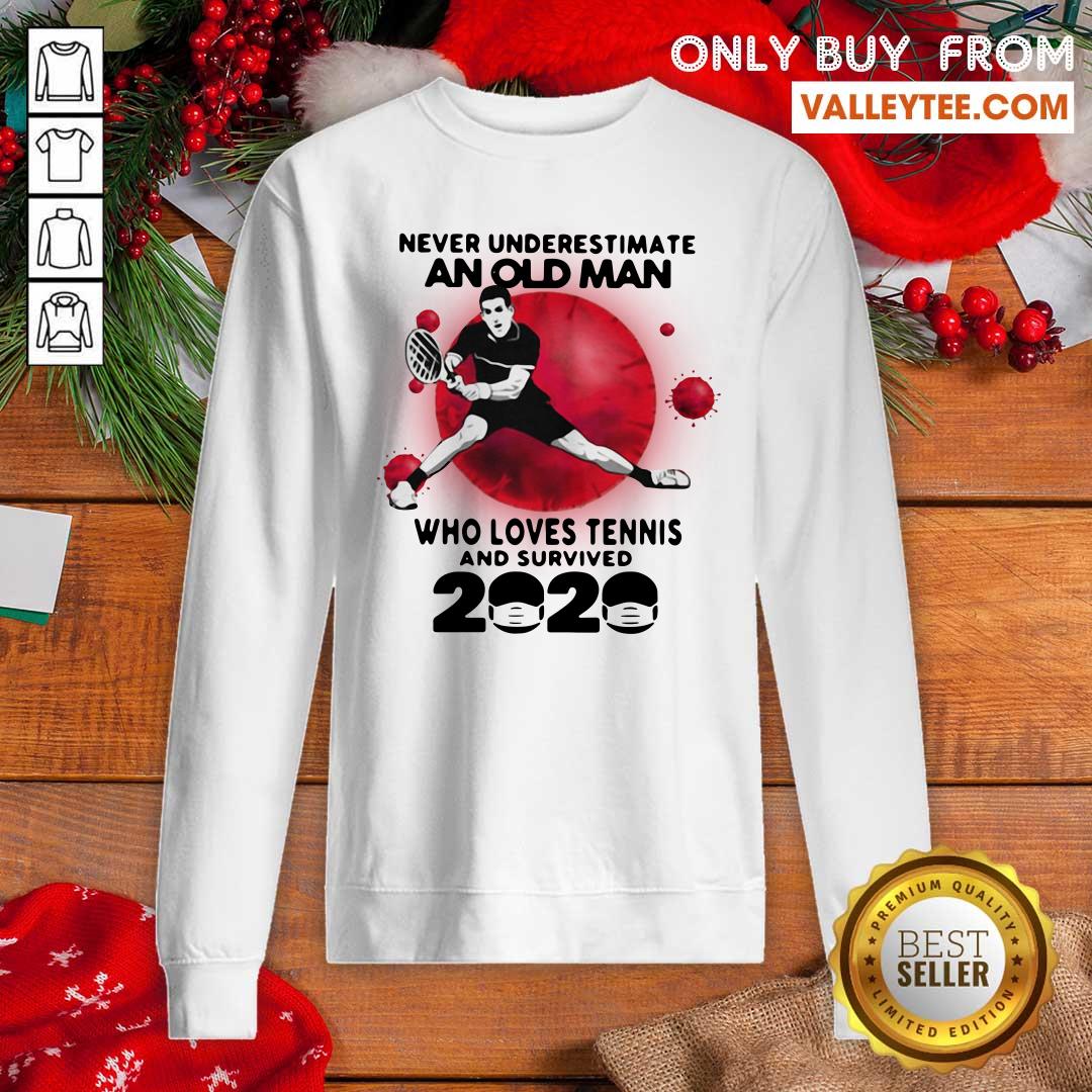 Top Never Underestimate An Old Man Who Loves Tennis And Survived 2020 Mask Covid 19 Shirt - Image 5
