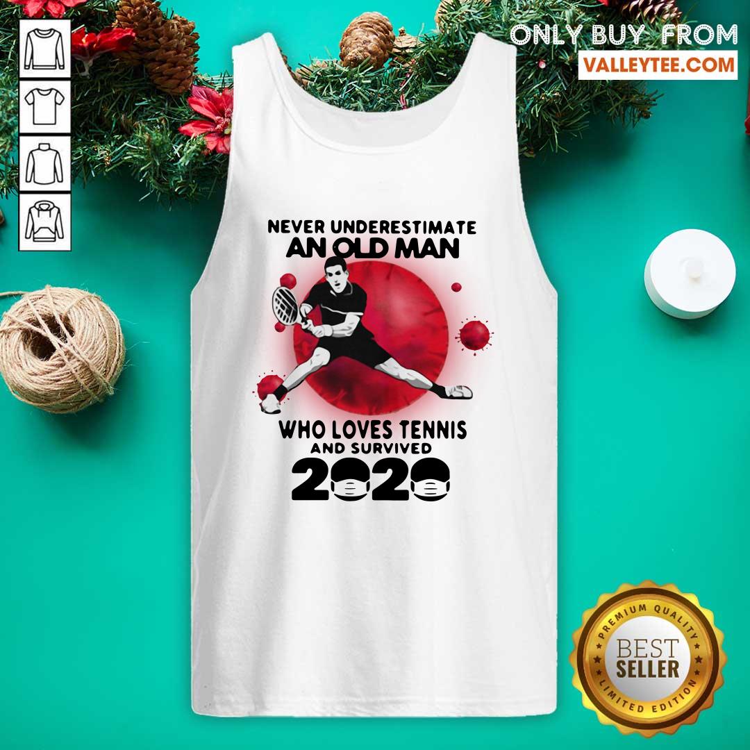 Top Never Underestimate An Old Man Who Loves Tennis And Survived 2020 Mask Covid 19 Shirt - Image 4