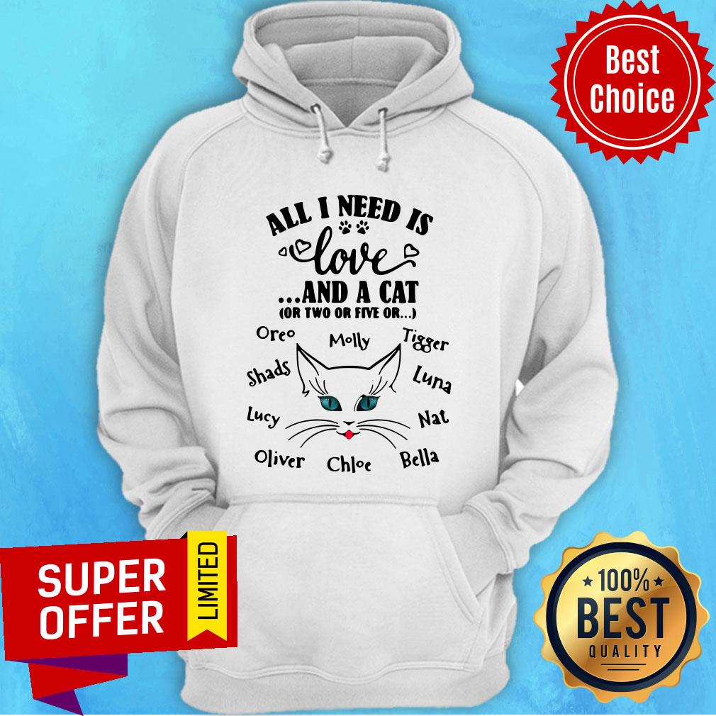 All I Need Is Love And A Cat Or Two Or Five Or Oreo Molly Tigger Shirt - Image 2
