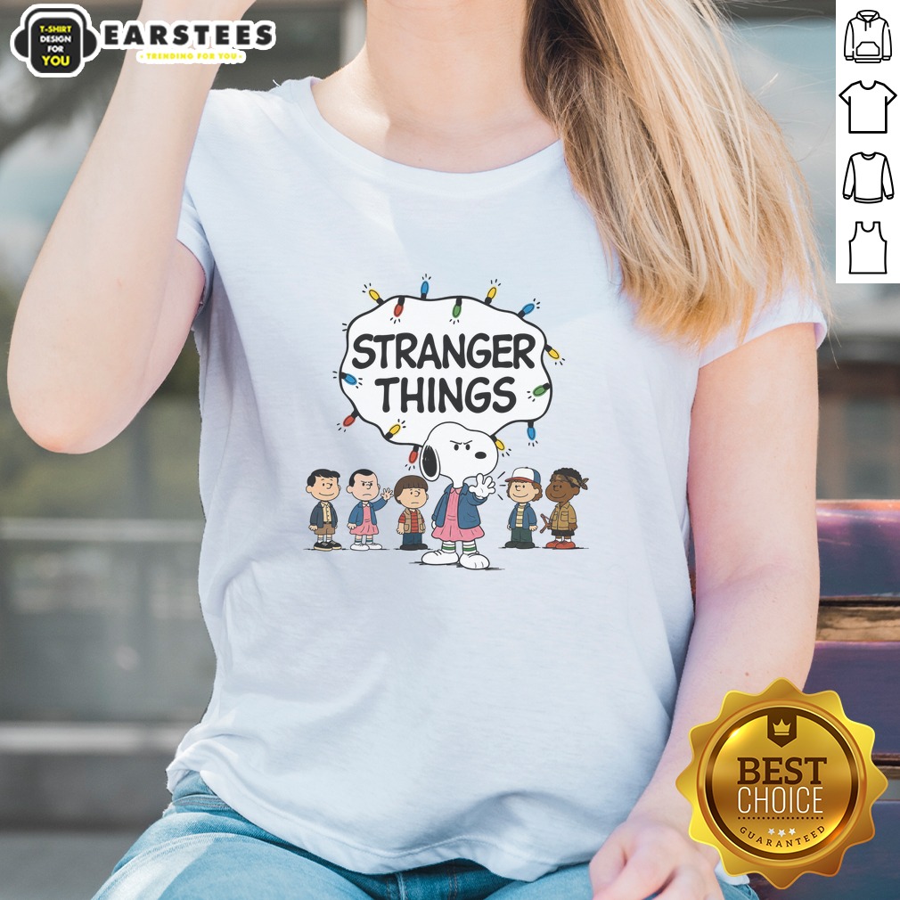 Nice Snoopy Eleven Peanuts Stranger Things Characters And Lights Shirt - Image 3