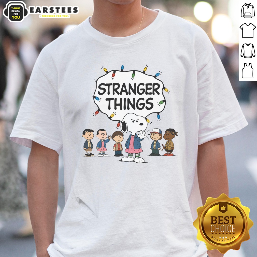 Nice Snoopy Eleven Peanuts Stranger Things Characters And Lights Shirt