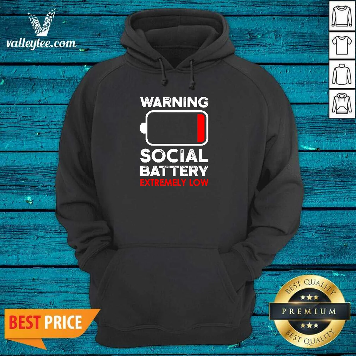 Hot Warning Social Battery Extremely Low Introvert Shirt - Image 2