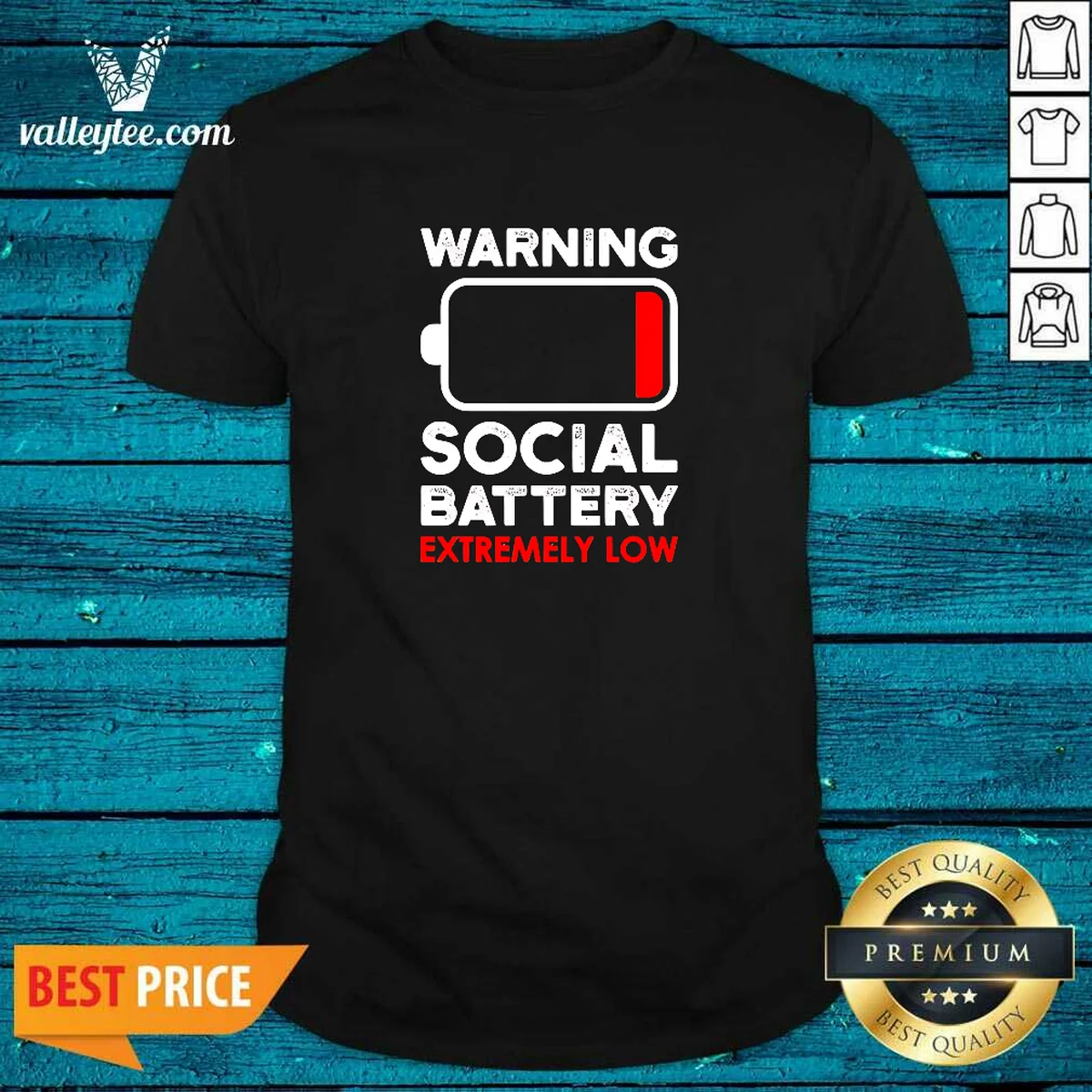 Hot Warning Social Battery Extremely Low Introvert Shirt