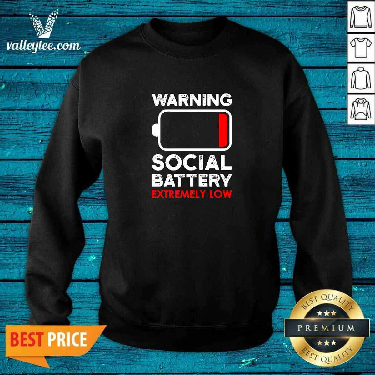 Hot Warning Social Battery Extremely Low Introvert Shirt - Image 3