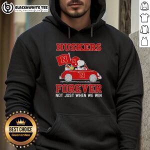 Alternative view of Official Snoopy And Woodstock Driving Car Nebraska Huskers T-Shirt