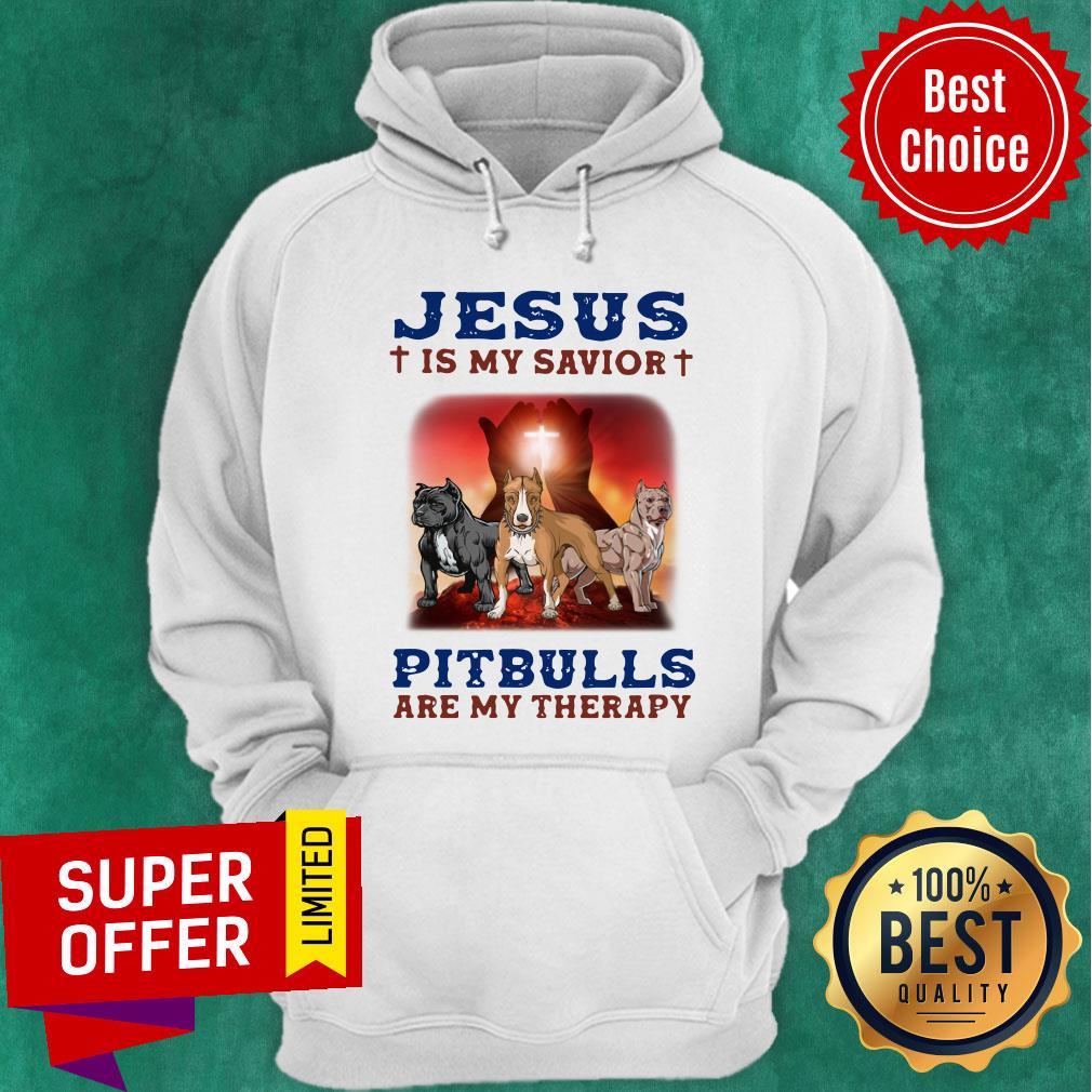 Pitbulls Are My Therapy Jesus Shirt - Image 5