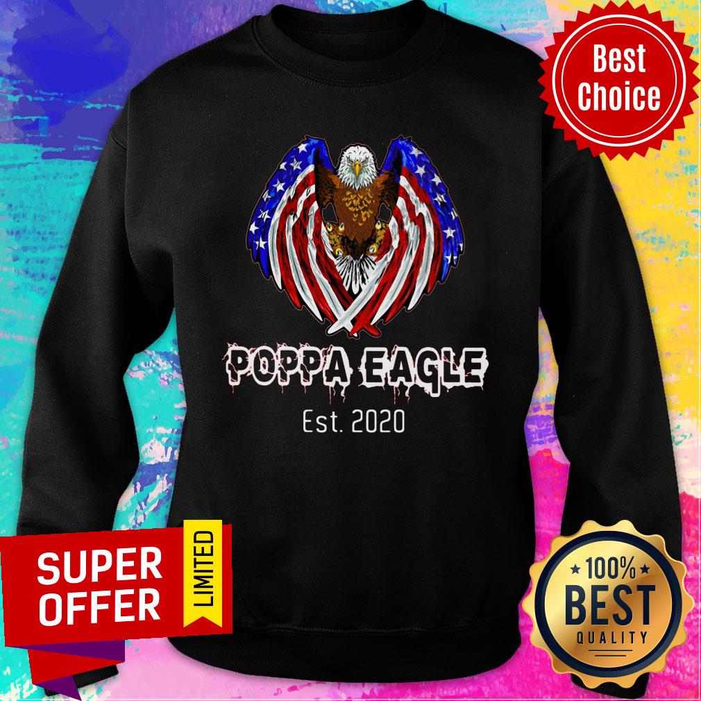 Poppa Eagle Est 2020 American Flag Shirt - Image 5