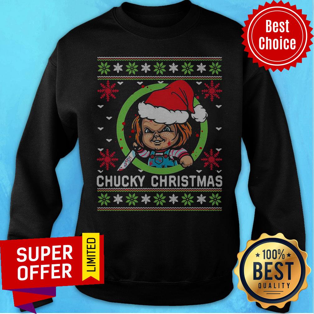 Premium Chucky Horror Knife Ugly Christmas Shirt - Image 5