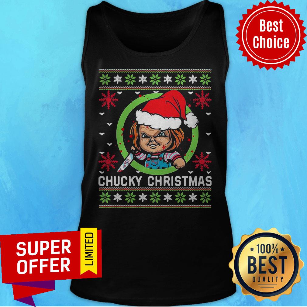 Premium Chucky Horror Knife Ugly Christmas Shirt - Image 4