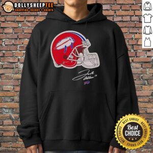 Alternative view of Nice Josh Allen Buffalo Bills Helmet Signature T-Shirt