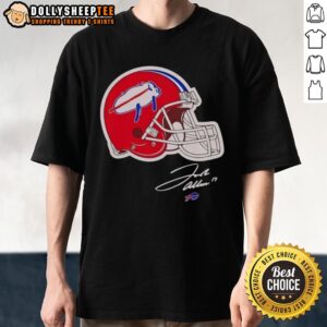Nice Josh Allen Buffalo Bills Helmet Signature T-Shirt