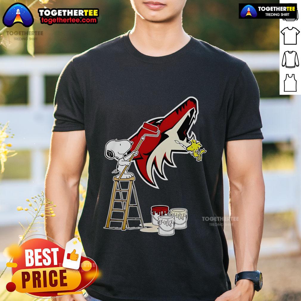 Official Snoopy And Woodstock Painting Arizona Coyotes Logo Shirt
