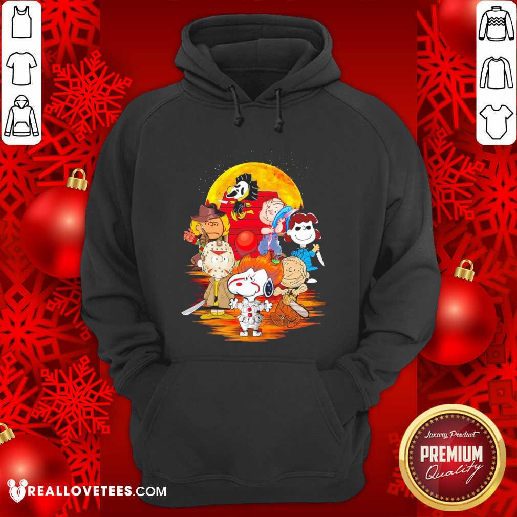 Pretty The Peanuts Snoopy And Friends Horror Face On The Moon Shirt - Image 4