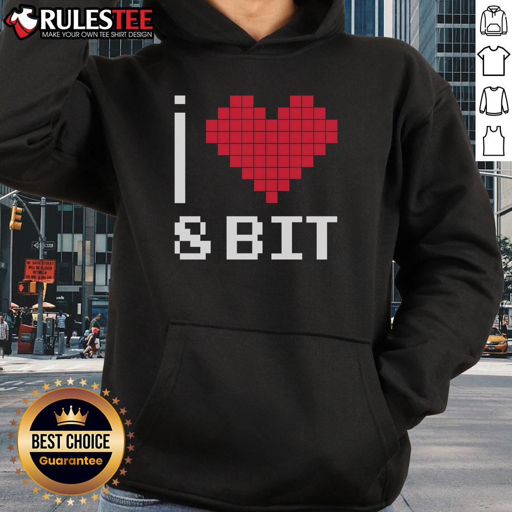 Good I Love Heart 8 Bit Retro Gamer Gaming T-Shirt - Image 2