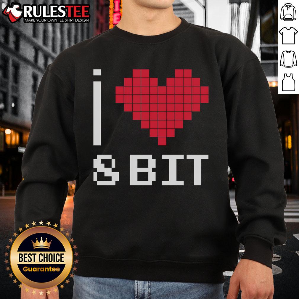 Good I Love Heart 8 Bit Retro Gamer Gaming T-Shirt - Image 5