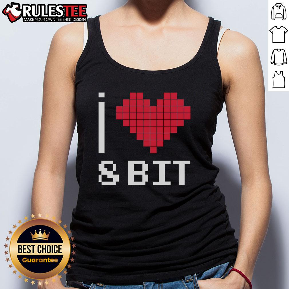 Good I Love Heart 8 Bit Retro Gamer Gaming T-Shirt - Image 4