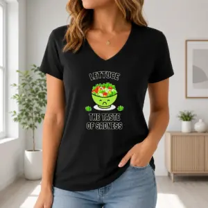 Alternative view of Good Lettuce The Taste Of Sadness Funny Food Meme Shirt
