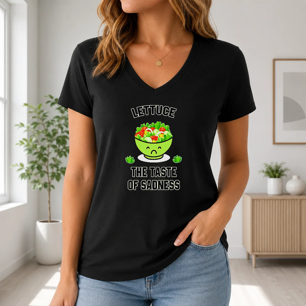 Good Lettuce The Taste Of Sadness Funny Food Meme Shirt - Image 2