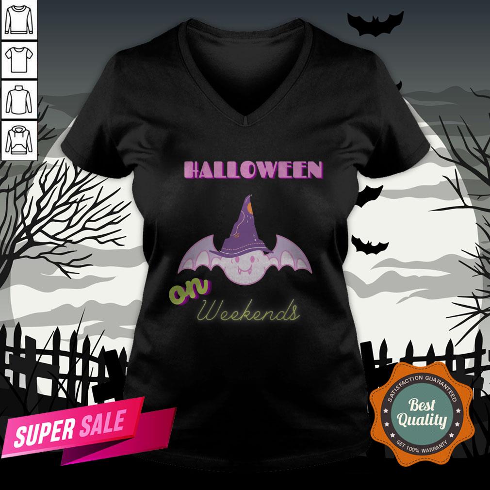 The Day Of Dead Halloween The Bat Witch On Weekends Sugar Skull Shirt - Image 2