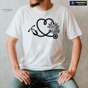 Alternative view of Stethoscope With Flower Nurse Life T-Shirt