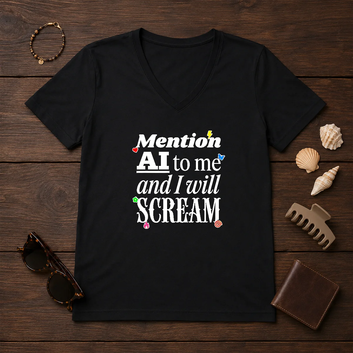 Premium Mention AI To Me And I Will Scream Anti Artificial Intelligence Protest Shirt - Image 2