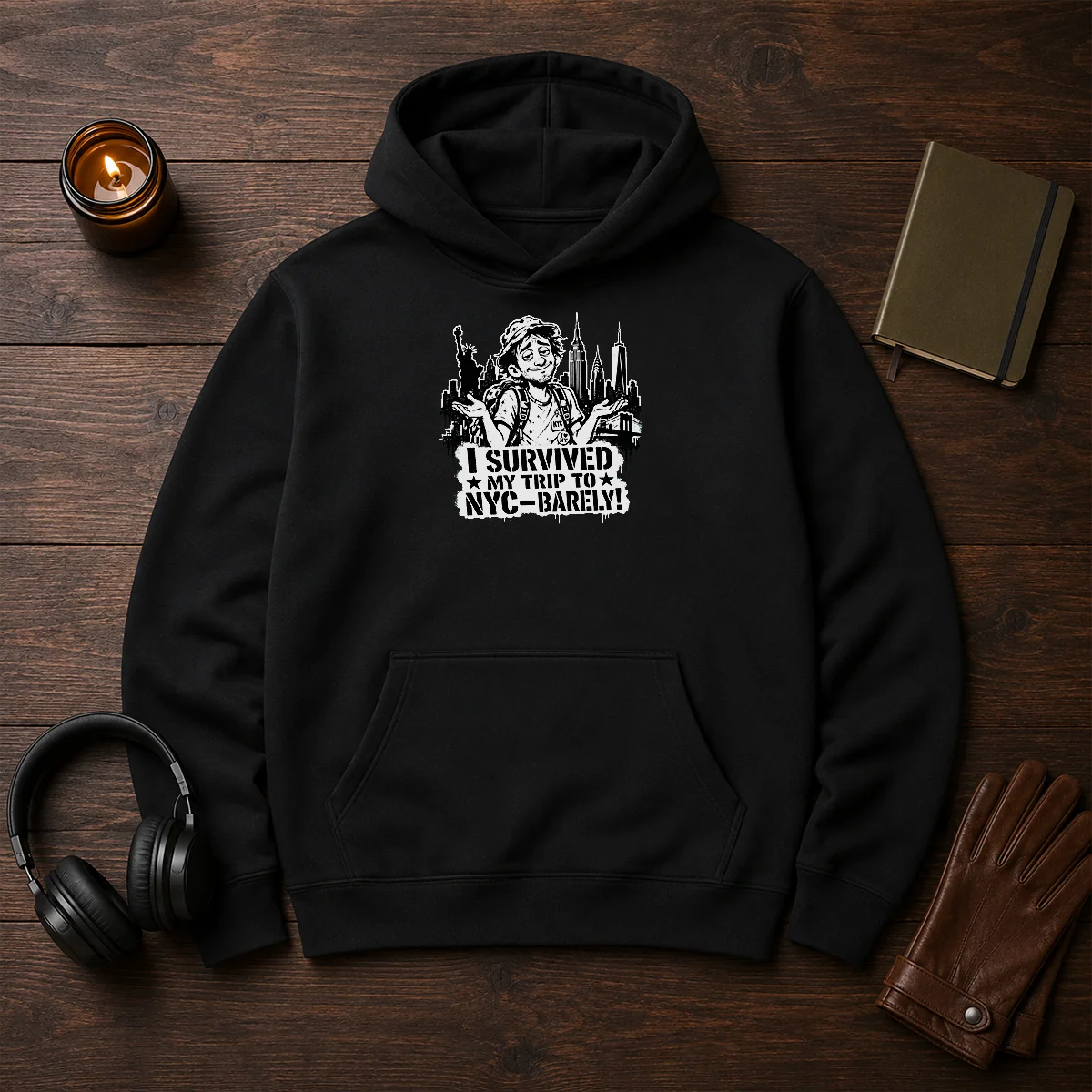 Premium NYC Trip Survivor Stencil Shirt - Image 5
