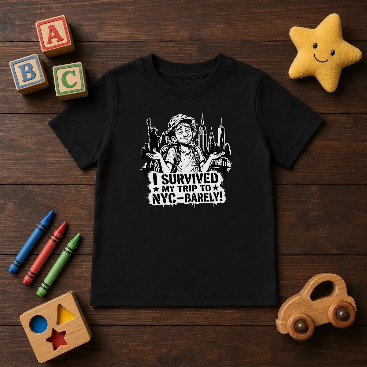 Premium NYC Trip Survivor Stencil Shirt - Image 9