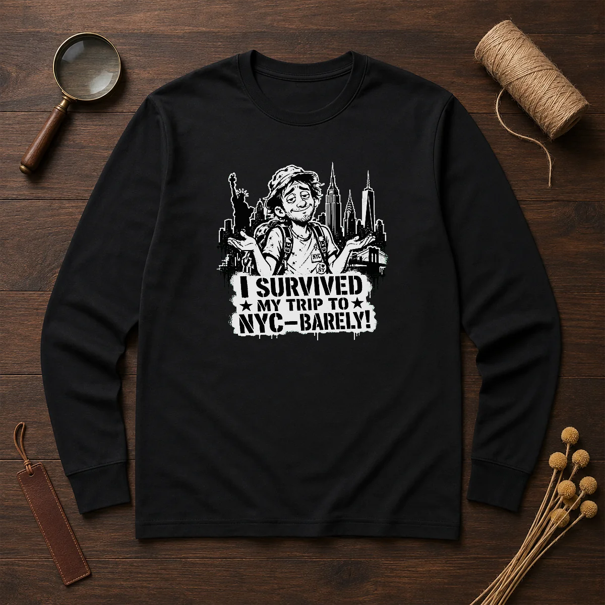 Premium NYC Trip Survivor Stencil Shirt - Image 6