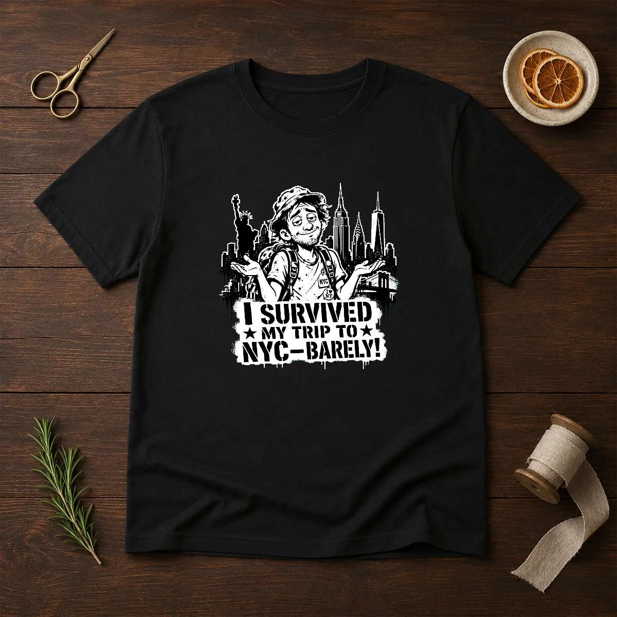 Premium NYC Trip Survivor Stencil Shirt