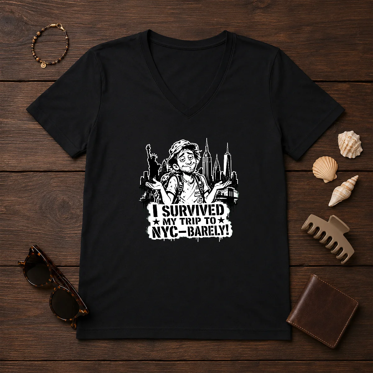 Premium NYC Trip Survivor Stencil Shirt - Image 2